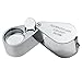 MSLAN 30X Full Metal Illuminated Jewelers Magnifier,Best Folding Pocket Magnifying Glass Jewelers Lens Eye Loupe with LED Light(Detecting/Jewelry Identifying Type)