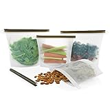 Reusable Silicone Food Storage Bags by Eco Lifestyle - 2 Large & 2 Medium - Premium Eco Friendly Meal Prep Bag Solution for the Conscious Kitchen | Maintain Freshness and Food Quality