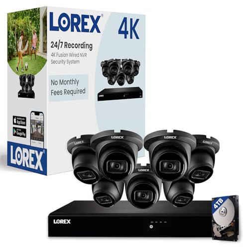 Lorex Classic 4K 16-Ch Wired NVR Security System with 7 IP PoE Dome Cameras | Color Night Vision | Person & Vehicle Detection | Listen-in Audio | IP67 Weatherproof | 4TB HDD Storage No Monthly Fee