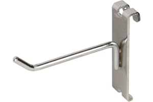 Econoco 4” Panel Display Hooks, Gridwall Hooks, Grid Hook for Gridwall, Display Hooks For Panel, Chrome, (Pack of 96)