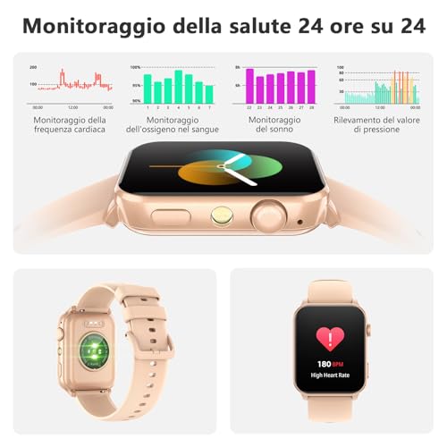 Blackview Smartwatch for Men and Women, Make and Answer Calls, 1.91 Inch Smart Watch 100+ Sports Modes/Sleep/Heart Rate Monitor/SpO2/Flashlight for Android IOS