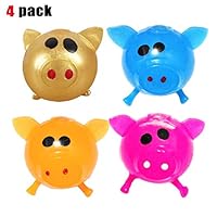 GUCHIS Antistress Decompression Splat Ball Vent Toy Smash Various Styles Pig Toys Squeeze Squishy Funny Toy Venting Water Ball,4pcs