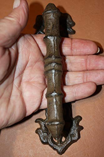 Set of 6 Fancy Vintage Look Cabinet Pulls 4 1/2 Center, 6 3/4 inch Backplate, Volume Priced HW-06