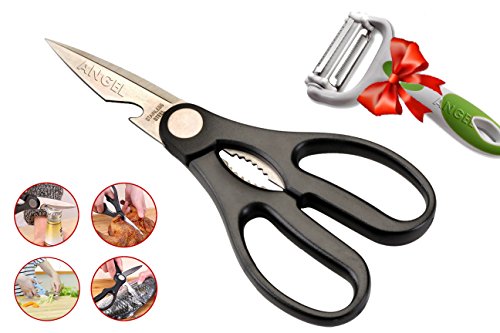 Multi-Purpose Kitchen Shears – Heavy-Duty Stainless Steel Professional Scissors + FREE 3-in-1 Peeler