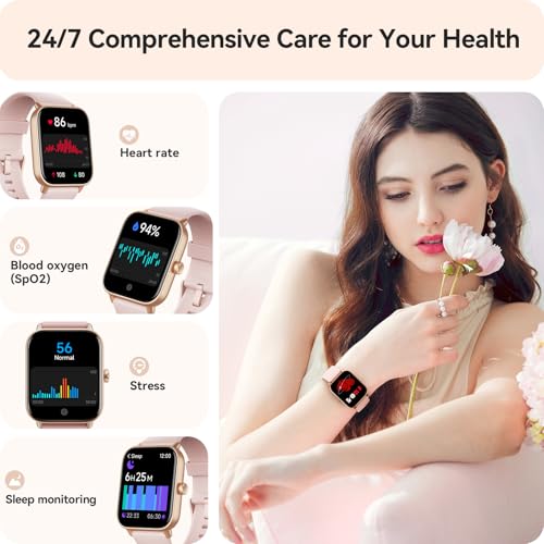 Smart Watch for Women Android & iPhone, Alexa Built-in, IP68 Waterproof Activity Fitness Tracker with Bluetooth Call (Answer/Make), 1.8
