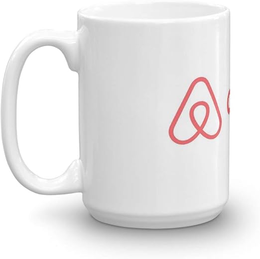 Amazon Com Airbnb Logo 2 15 Oz White Ceramic Coffee Cups Mugs