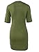 TOB Women's Sexy Halter Lace up T Shirt Mini Club Dress ,Olive,Small