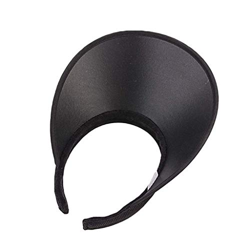 cici store Unisex Clip-On UV Protection Sun Visor Hat, Faux Linen Wide Brim Adjustable Sport Beach Cap (Black)