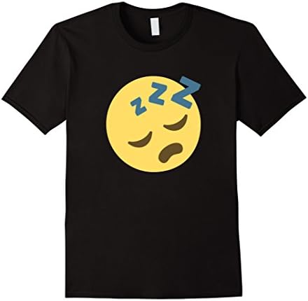 Men's SLEEPING FACE SNORING EMOJI T SHIRT Medium Black
