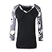 Halloween Clothes Women V Neck Skull Printed Casual Blouse ,Plus Size S-2XL Shirt Tops T-shirt-MOONHOUSE