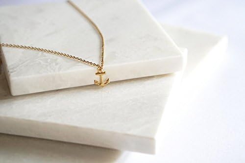 14K Gold Filled Anchor Pendant, Nautica Charm Necklace, Delicate Necklace, Dainty Chain Necklace