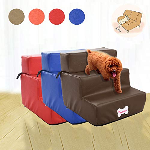 image for Jinjin Pet Stair Waterproof Leather Foldable Pet Stair Detachable Pet 