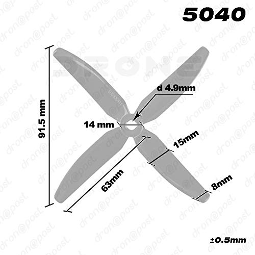 DronePost-Propeller-vier-Schlaeger-5040-4-Stueck-Drohne-FPV-4-Stueck-RC-FPV-HE4-50404-Stueck-gruen