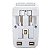 Yubi Power Premium All In One Travel Adapter with Universal Outlet and 2 USB 2.0 Ports - Built In Surge Protector and Neon Light Indicator - Foldable Prongs for Type A, C, G, and I Outlets