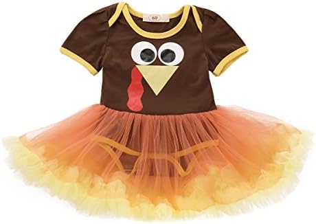 Thanksgiving Baby Outfit Thanksgiving Dress for Toddler Girls First Halloween Outfit Pumpkin Skirt+ Headband