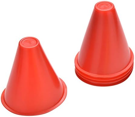 Suriel 5PCS Marker Cones Slalom Soccer Rugby Fitness Drill,RED