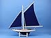Hampton Nautical Wooden America's Cup Contender Dark Blue Model Sailboat Decoration, 18