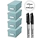 IKEA TJENA Organizing Box With Lid [BLUE][4 Pack of Boxes][INCLUDES 2 Pack Sharpie Markers (Black)] For Office, Storage, Supplies, Organization, Small Parts