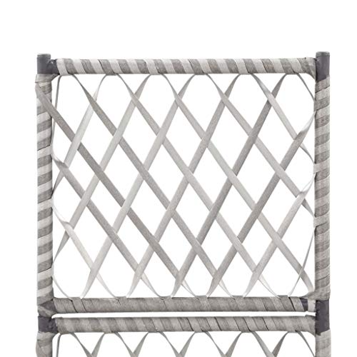 SKM Hochbeet mit Rankgitter 1 Topf 30x30x107 cm Poly Rattan Grau – Bild 6