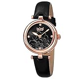 Burgi Women's BUR128BKR Analog Display Japanese Quartz Black Watch