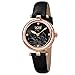 Burgi Diamond Accented Flower Dial Watch - 4 Diamond Hour Markers On Genuine Leather Strap - BUR128