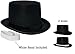 NJ Novelty - Black Felt Top Hat, Costume Dress Up Party Hat, Set of 2