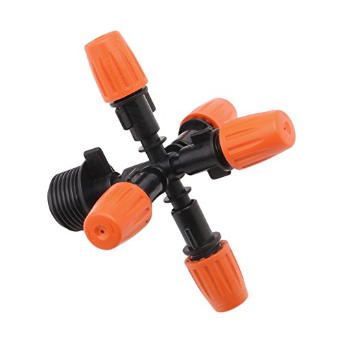 Shoresu 5-Eye Atomizing Nozzle Outdoor Patio Home Misting Cooling System Micro Spray Heads Garden Lawn Irrigation - (2 Pieces/Pack) - Thumbnail 3