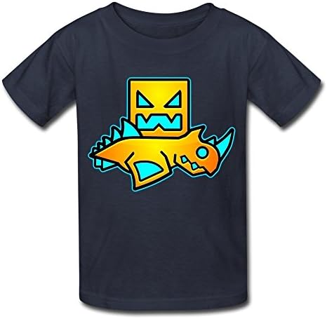 Meentre Kid's Geometry Dash Round Collar T Shirt M