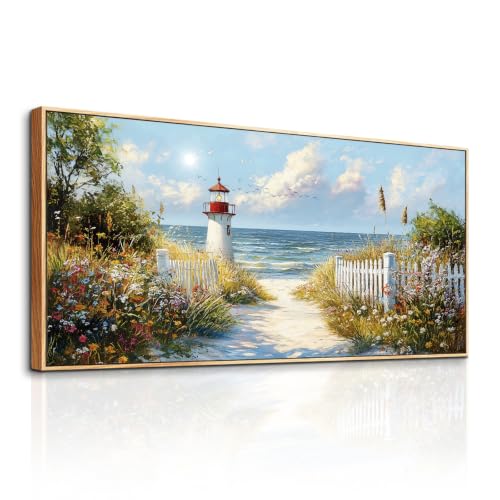 JHHUAMO Cuadros Decoracion Salon Modernos, Marcos Lienzos Decorativos Grandes, Laminas Decorativas de Mar Paisajes, Pinturas de Flores Artística Dormitorios Oficina Habitacion Pasillo 50x100 cm
