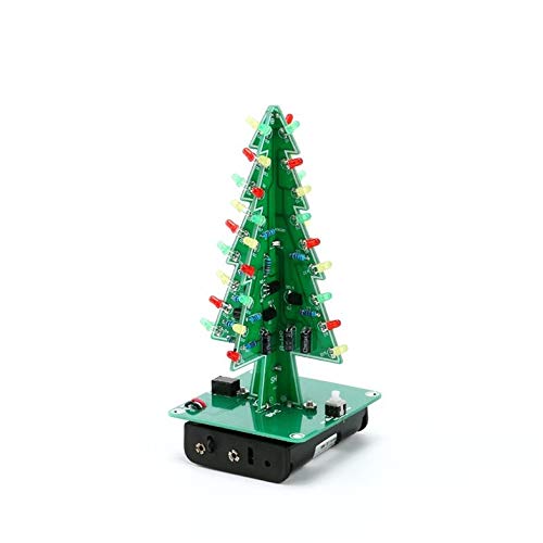 CloverUS 3D Christmas Tree LED DIY Kit Red/Green/Yellow Flash Circuit Parts Electronic Environmentally Friendly Materials