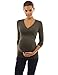PattyBoutik Mama V Neck Empire Waist Maternity Tunic Top (Dark Olive Green M)