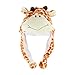 Giraffe Unisex Polyester Plush Zoo Animal Winter Hat Beanie Aviator Style (Short)