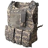 ALEKO PBTV52 Paintball Airsoft Chest Protector Tactical Vest Outdoor Sports Body Armor Camouflage
