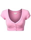J.TOMSON Womens Short Sleeve V-Neck Bolero Shrug Cardigan