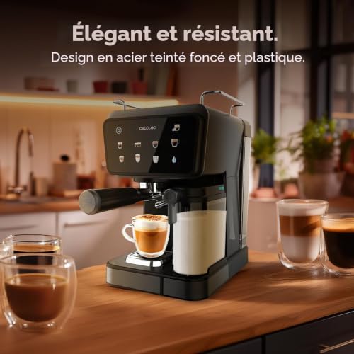Cafetières Express Semi-automatiques Power Espresso Touch ColdBrew Latte. 1350W, 20 Bars, Froid, Tiède ou Chaud, Écran Tactile, Réservoir d'Eau 1,5L, Réservoir de Lait 500ml, Double Bras