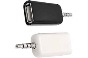 ThrtRht 2 Pack AUX to 3.5mm Audio Adapter - USB A Female to Male Converter for USB Flash Drive, U-Disk, Car CD Player, MP3 Mu