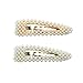 RingBuu Hair Clip - Women Bridal Vintage Faux Pearl Wrapped BB Hairpins Girls Glitter Gold/Silver Metal Alloy Hair Clip Water Drop Luxury Snap Barrettes Wedding