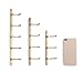 WINCASE Antique Brass Towel Hook Rack, Brushed Wall Hook Rack, Row Hooks with 3 Hooks Wall Mounted Rustic Bath Coat Hook Rack Holders