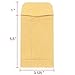 ACKO #5 Coin Envelopes 3 1/8 x 5 1/2 Small Parts Envelope with Gummed Flap for Home, Garden or Office Use, Brown Kraft Seed Envelopes Tip Envelopes 500packs