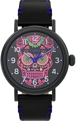 Herren Analog Quarz Armbanduhr Waterbury Standard Dia de los Muertos