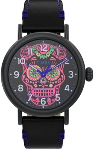 Herren Analog Quarz Armbanduhr Waterbury Standard Dia de los Muertos