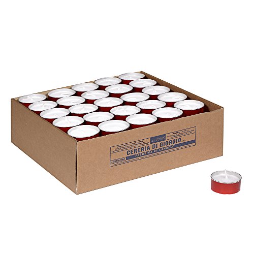 CERERIA DI GIORGIO Bewegung Teelichthalter, Wachs, Rot, 4.7 x 4.7 x 2 cm, 100 Stück