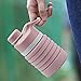 YEEONE Collapsible Water Bottle Food-Grade Silicone, Leak Proof Portable Travel &Sports Water Bottle (Pink)