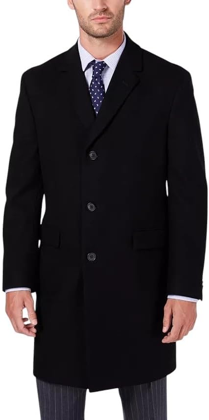 Kirkland Signature Mens Wool Overcoat (Black, 48R) at Amazon Men's