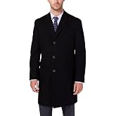 Nautica Mens Regular Fit Batten Overcoat Coat 40 R Black Wool