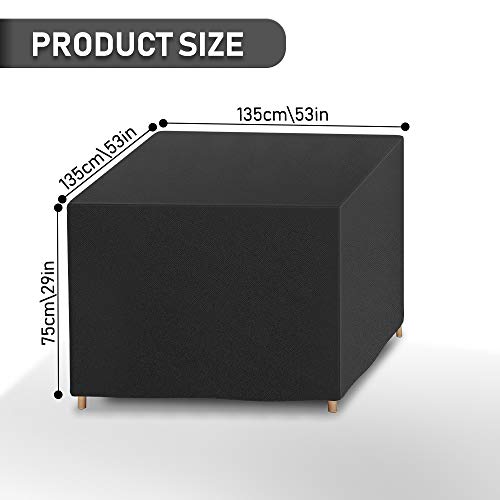 Molbory Patio Furniture Cover, Waterproof Rectangular Patio Heavy Duty Table Cover, Oxford Furniture Set Covers, Durable Waterproof Windproof Rain Snow Dust Anti-UV Outdoor Cover (53\