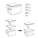 Storage Bin with Lid and Cotton Rope Handles, Stackable and Foldable Storage Baskets with Lid, Mixing of Beige, White & Ivory