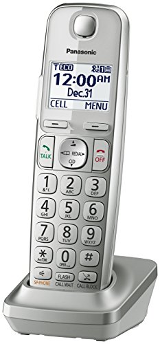 Panasonic Cordless Phone Handset Accessory Compatible with KX-TGE463S / KX-TGE474S / KX-TGE475S Series Cordless Phone Systems - KX-TGEA40S (Silver)