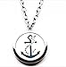 'Anchor' Essential Oil Diffuser Necklace Aromatherapy Pendant, Jewelry Bag, and Extra Pads