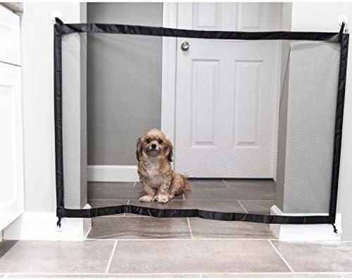 Dog Mesh Gate: Retractable Safety Gates for Pet Dogs and Walk Through Baby Gate. Extra Wide Fabric Doorway Barrier for Pets. for Doorways or Stairs, Door Mount, and Child Guard